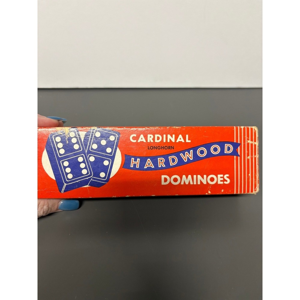 Cardinal Hardwood Dominoes No 555 Vintage Game Set with Box
